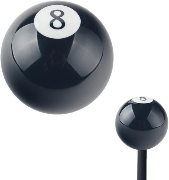 DEWHEL 2 1/4" 8 Ball Billiard Round 3 4 5 6 Speed Black Shift Knob 3/8"-16 for Hurst Chrome Shifter Sticks
