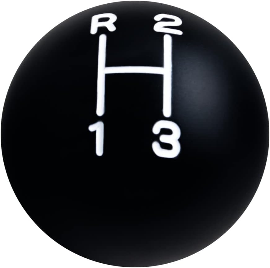 DEWHEL Aluminum 3 Speed Shifter Shift knob Black 5/16"-24 Compatible with 1941-1978 Jeep CJ T90 T14 T15 T150 White