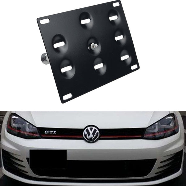 Front No Drill Tow Hook Hole License Plate Bracket Holder